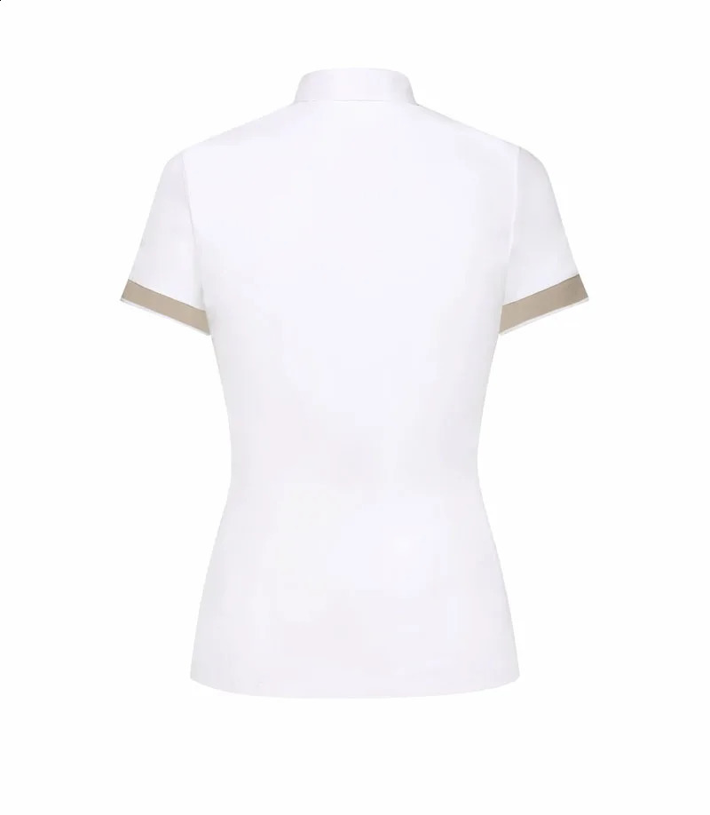 2024 Golfskjorta Kvinnor Kortärmad Lapel Polo Shirt Elastisk andningsbar tenniskläder Damer Högkvalitativ T-shirt Golfkläder 240329