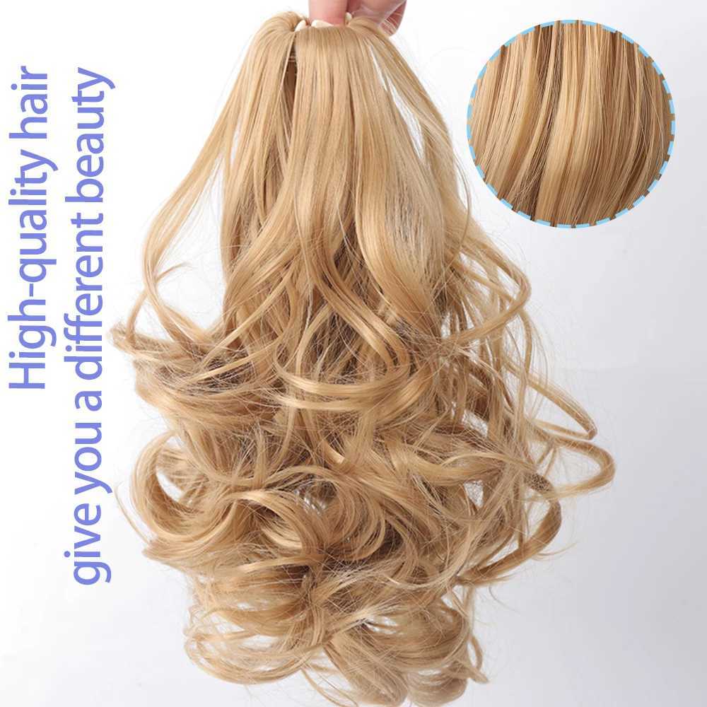 Synthetic Wigs Claw Clip In Wave Ponytail Hair Synthetic Short Curly Jaw Pony Tail Hairpiece For Women False Tail Pigtail Smooth 240329