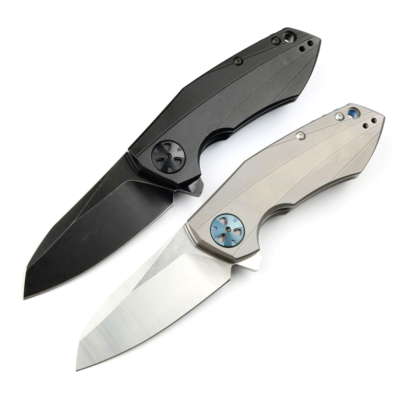 Новый нож-флиппер CK 0456 D2, сатинированная сталь/черное титановое покрытие, лезвие Tanto с ЧПУ TC4, ручка из титанового сплава, шарикоподшипник, карманные ножи EDC