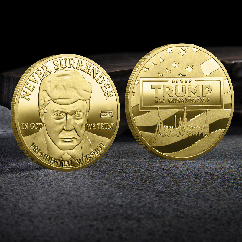 2024 Trump Never Surrender Gold Commemorate Coin American Election Trump Supplies