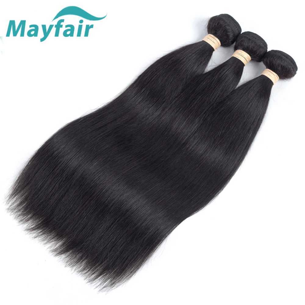 Synthetic Wigs Mayfair Brazilian Hair Bundles Straight Human Hair Weave Bundles Remy Hair Natural Black 8-32 Inches 1/3/12A 240329