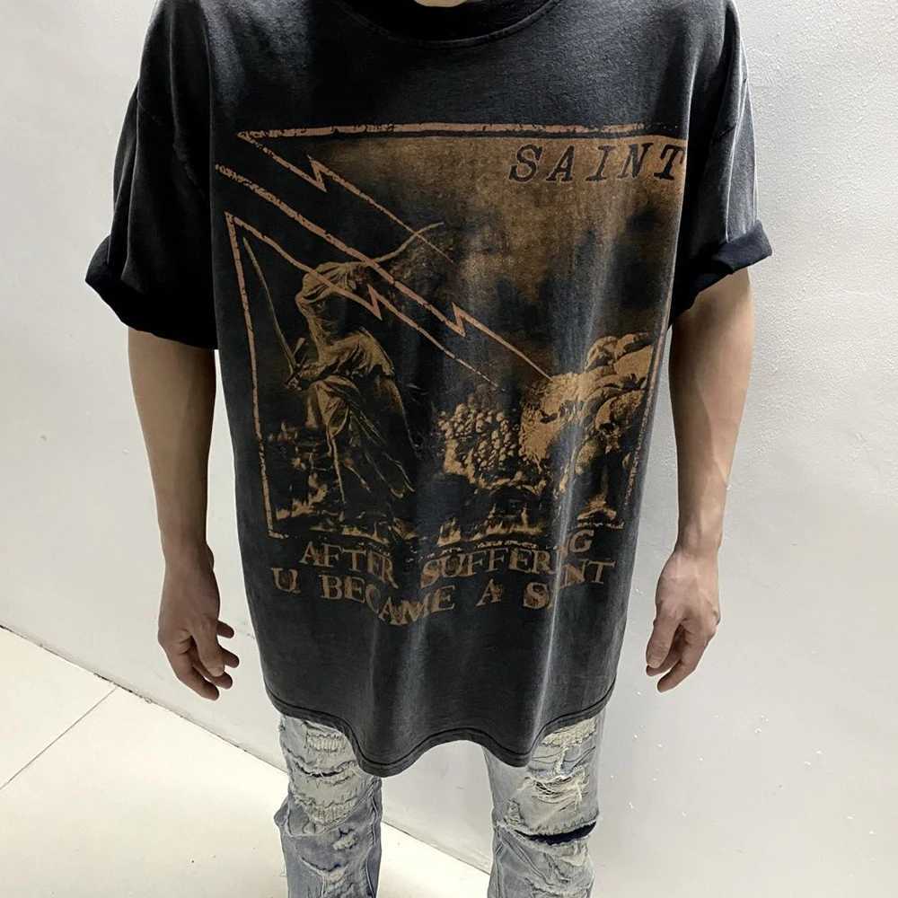 Erkek tişörtleri Amerikan hiphop sokak gündelik kısa kollu t-shirt erkek punk rock grubu y2k soyut grafiti 2023 pamuk üstleri erkek yaz yeni j240316