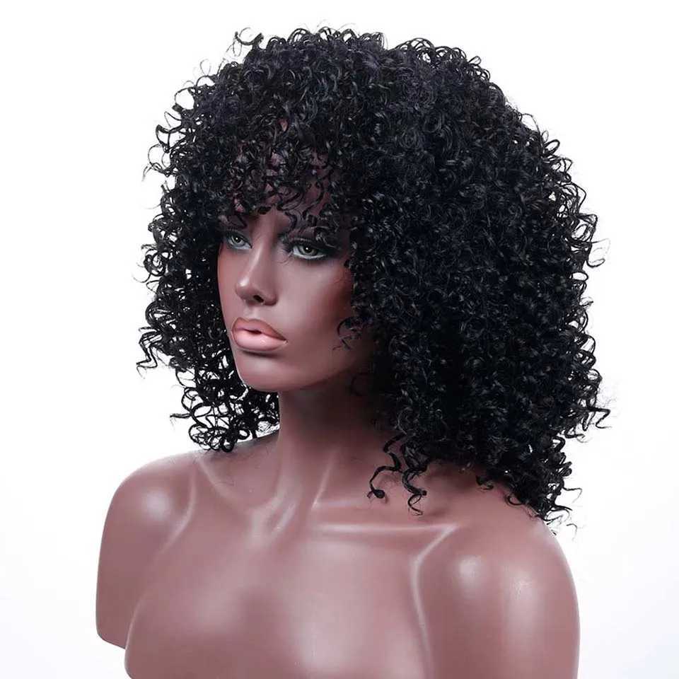 Synthetische pruiken MUMUPI Korte Afro Kinky krullende pruiken voor vrouwen Synthetische pruiken Hittebestendig haar Pluizig Afro-Amerikaans Natuurlijk zwart haar 240328 240327