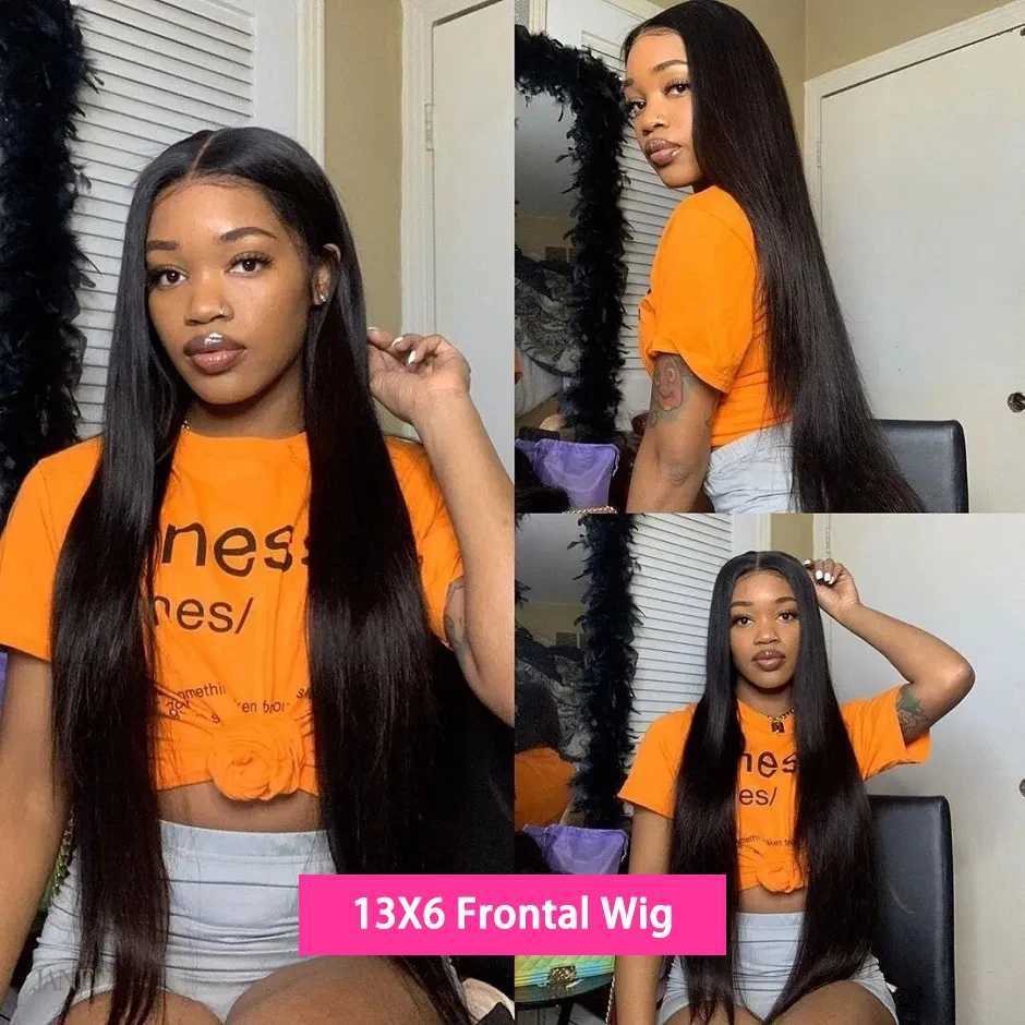 Synthetic Wigs Wear Go Glueless Wig 30 34 Inch Bone Straight 13x6 HD Lace Frontal Wig Human Hair Pre plucked 6x4 Transparent HD Lace Front Wig 240328 240327