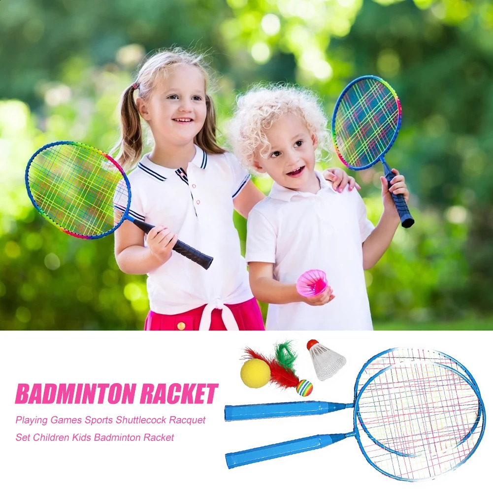 Jeux décontractés sport raquette de badminton avec volant raquettes de badminton professionnelles ensemble pour enfants enfants 240304