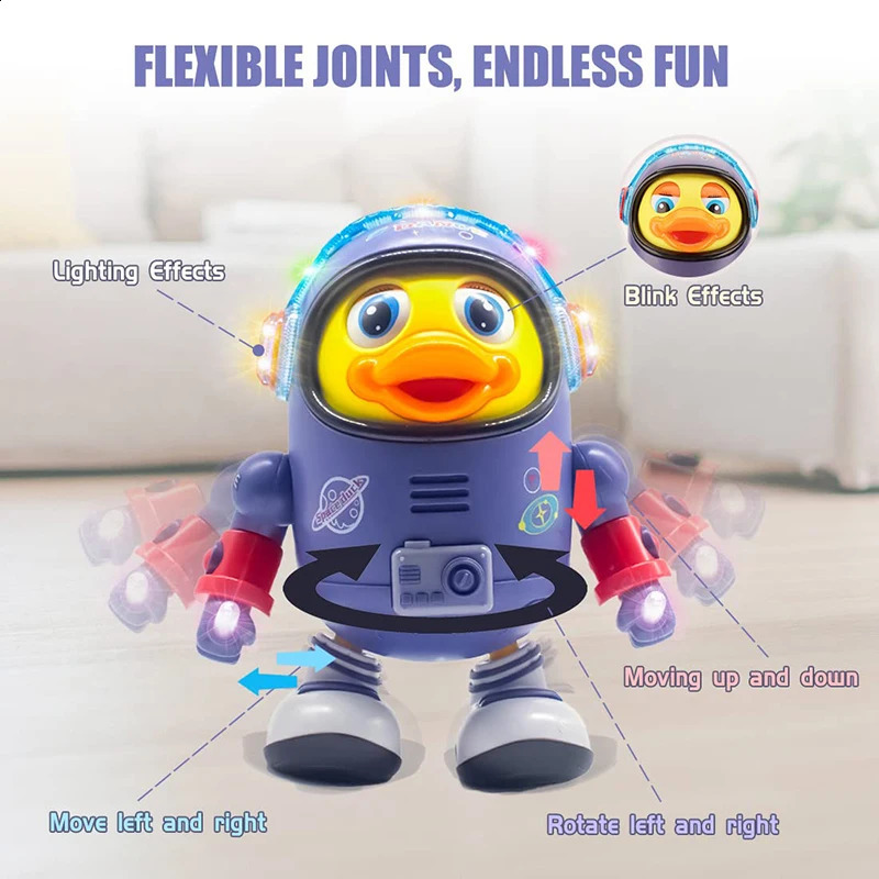 Baby Duck Toy Musical Interactive Toy Electric With Lights and Sounds Dancing Robot Space Elements For Spädbarn Babies Kids Gifts 240318