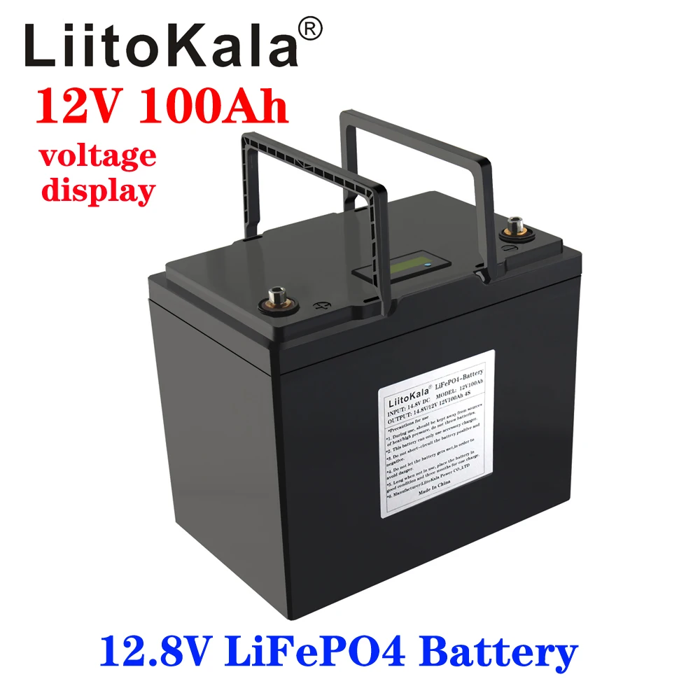 LIITOKALA 12,8V 100AH LIFEPO4 BATERIA COM 100A BMS 12V 100AH BATERIA PARA GO CARROT UPS EXECLANÇAS DOMEMENTES INVERSOR