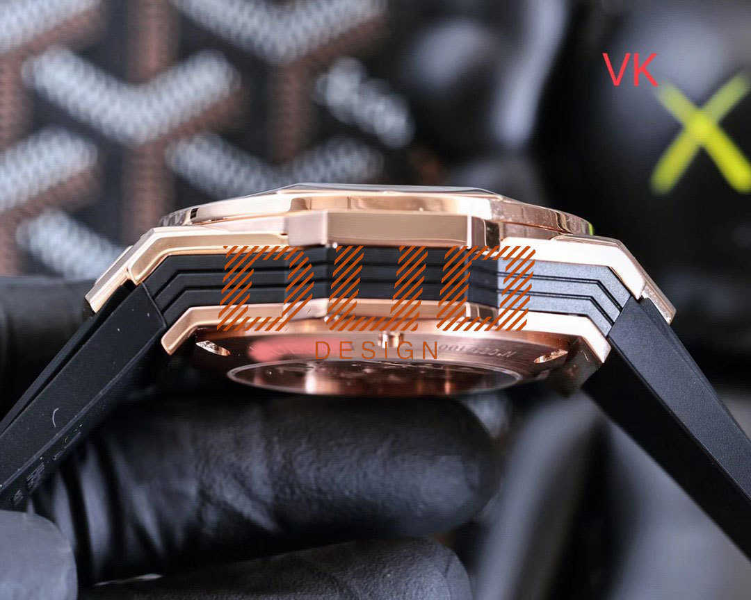 Orologio di marca di lusso Originale Passa il test del diamante moissanite VVS 45mm Automatico in oro rosa da uomo Orologi orologio da polso di design Orologio meccanico hip hop di alta qualità