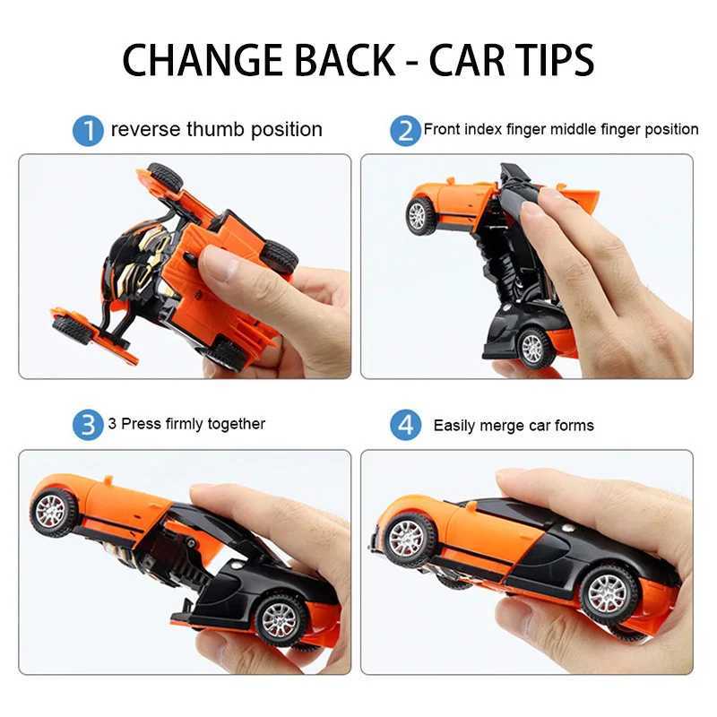 Diecast Model Cars Transformation Mini 2 In 1 Auto Roboter Spielzeug Anime Action Kollision Transforming Modell Verformung Fahrzeuge Spielzeug Geschenk für KinderL2403