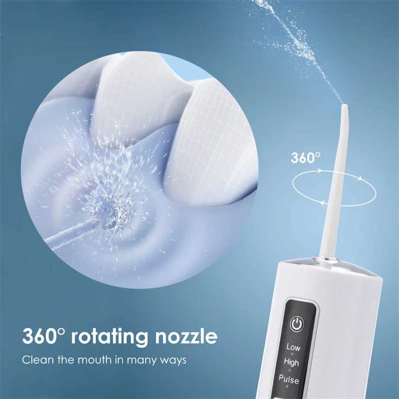 Oral Irrigators Irrigateur oral électrique dissolvant de tartre des dents blanchiment des dents nettoyage des dents buse de sélection d'eau à 3 modes 4 buses machine de nettoyage oral J240318