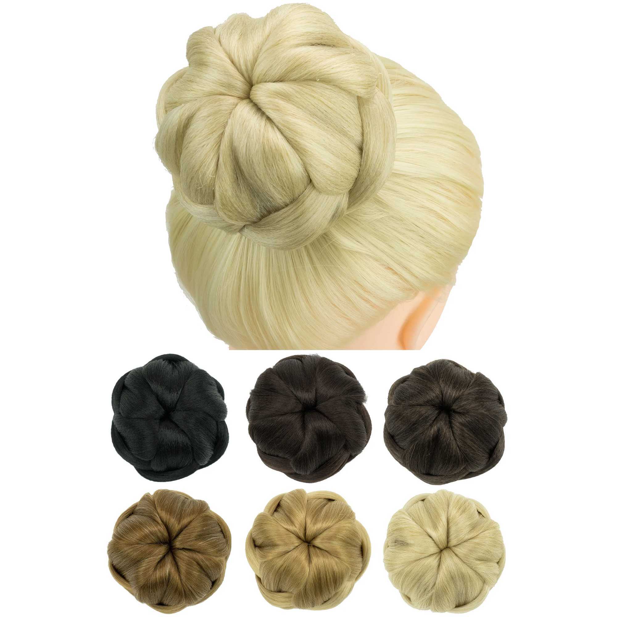 Perucas sintéticas Soowee Cabelo Sintético Dançarino Trançado Chignon Capa de Cabelo Donut Hairpieces Scrunchie Cabelo Bun Peruca Updo na Festa de Casamento 240329