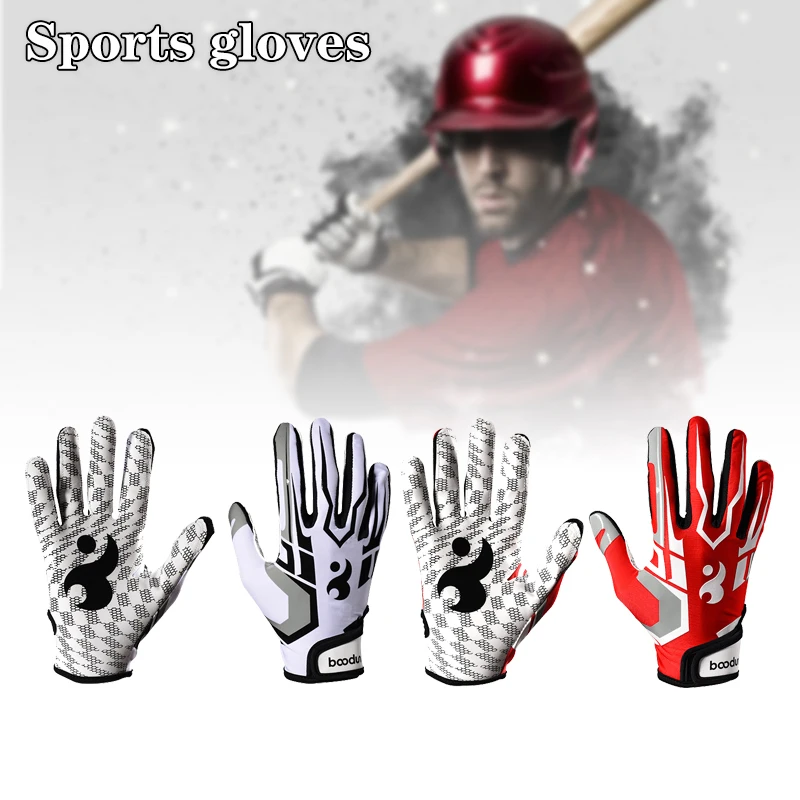 Handskar baseballhandskar non slip silikon slitstarka andas justerbara handledsband utomhus sportfiess målvakt handskar