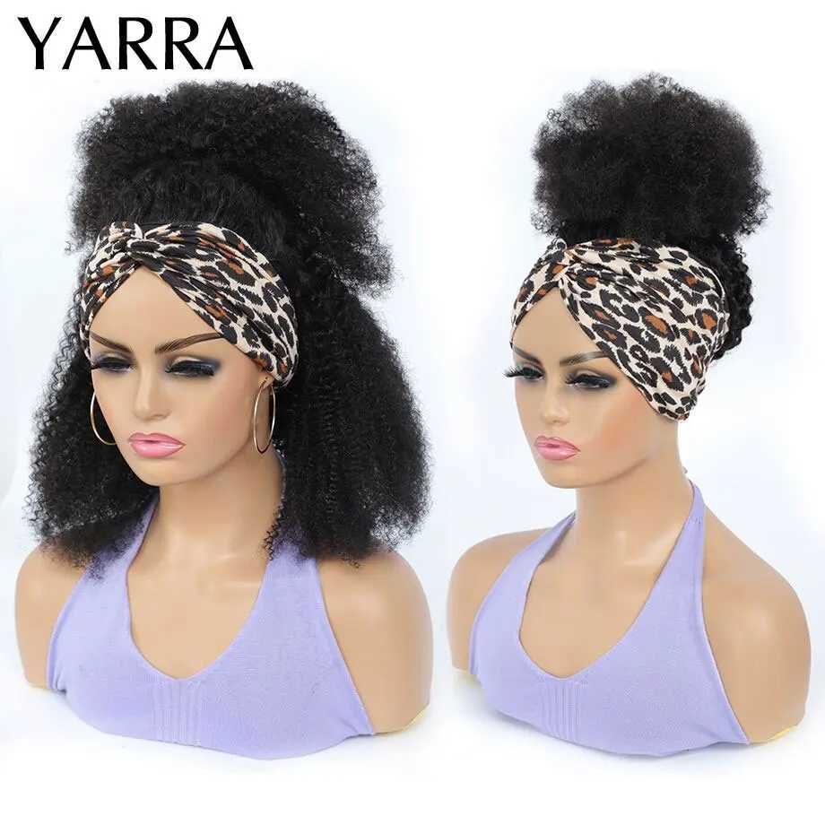 Syntetyczne peruki syntetyczne peruki Afro Kinky Curly Human Hair Pałą na głowę Pasma dla czarnych kobiet 180% Gęstość Brusty Brazylijska Remy Pełna maszyna Made Hair Yarra 240329