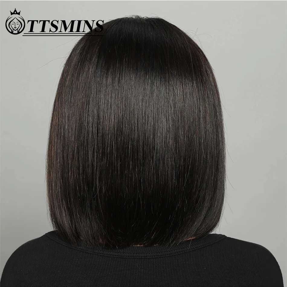 Synthetic Wigs Double Drawn Bone Straight Bob Wig Lace Front Human Hair Wigs Short Glueless Wig Transparent 13x4 Lace Frontal Wig Pre Plucked 240329