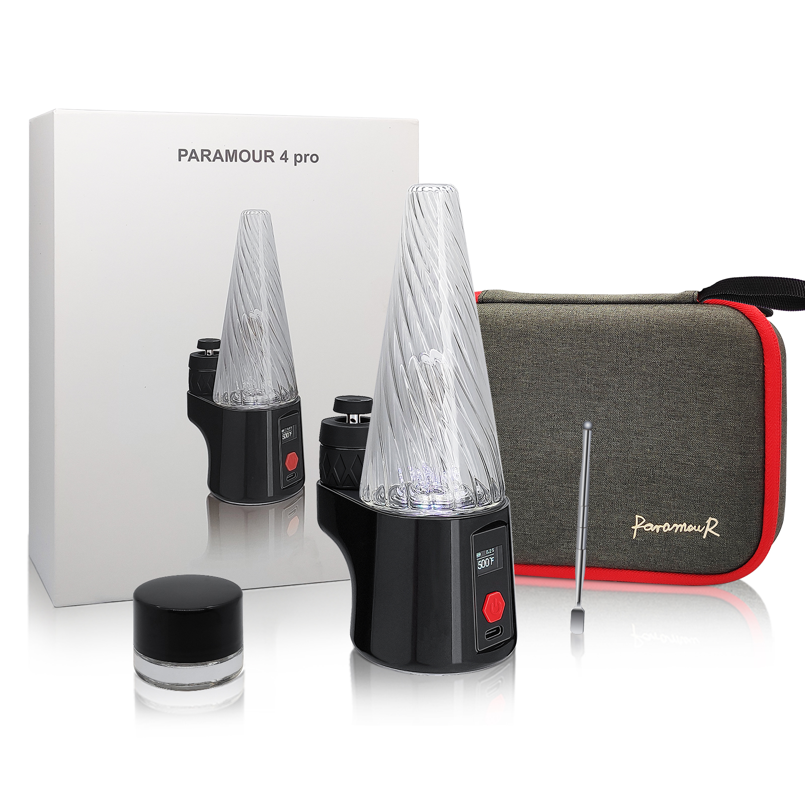 Paramour4 Pro Electric Dab Rig e-Rig wax蒸気装置3Dチャンバージョイスティックキャップ濃縮オイル用ジョイスティックキャップ