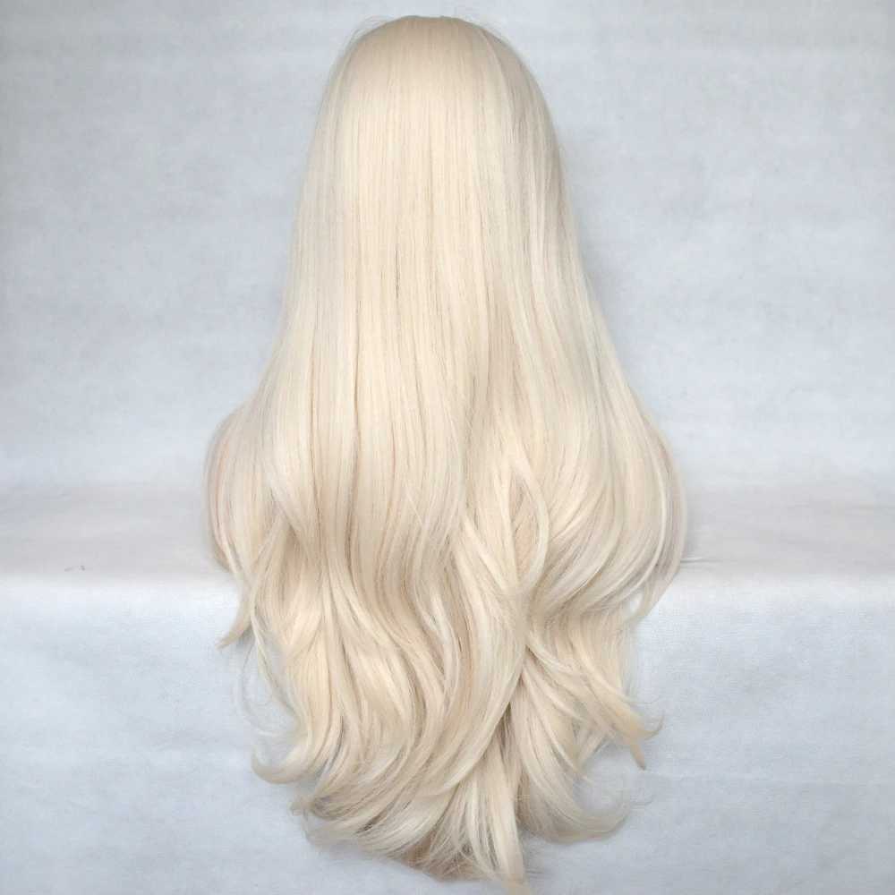 Perruques synthétiques Voguequeen platine blonde synthétique vague naturelle pleine Machine faite longue perruque résistant à la chaleur fibre Cosplay pour les femmes 240328 240327