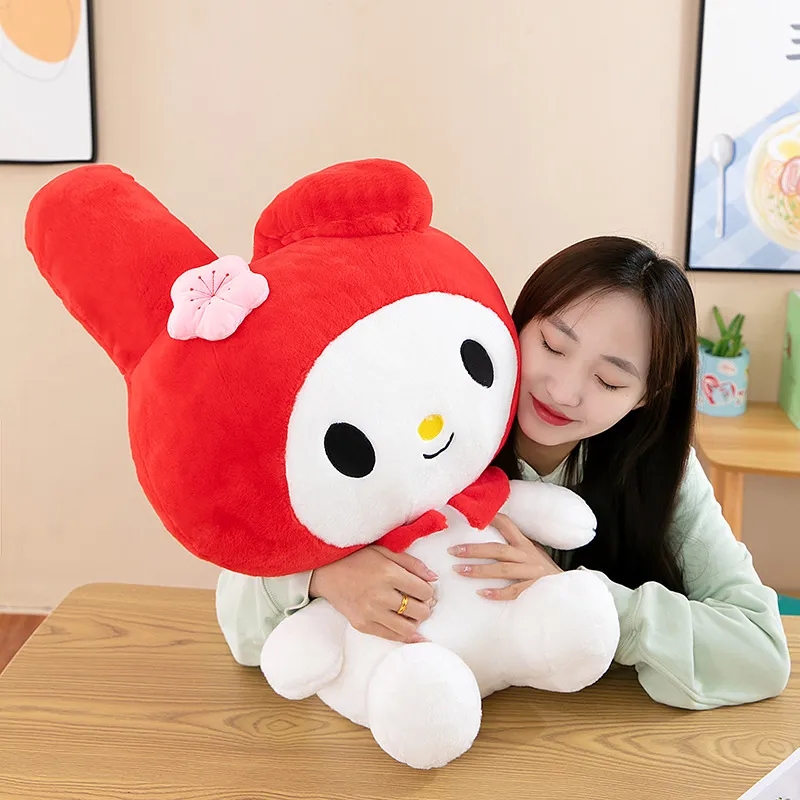 Wholesale cute red hat rabbit plush toys children's games playmates holiday gifts room decoration claw machine prizes kid birthday christmas gifts