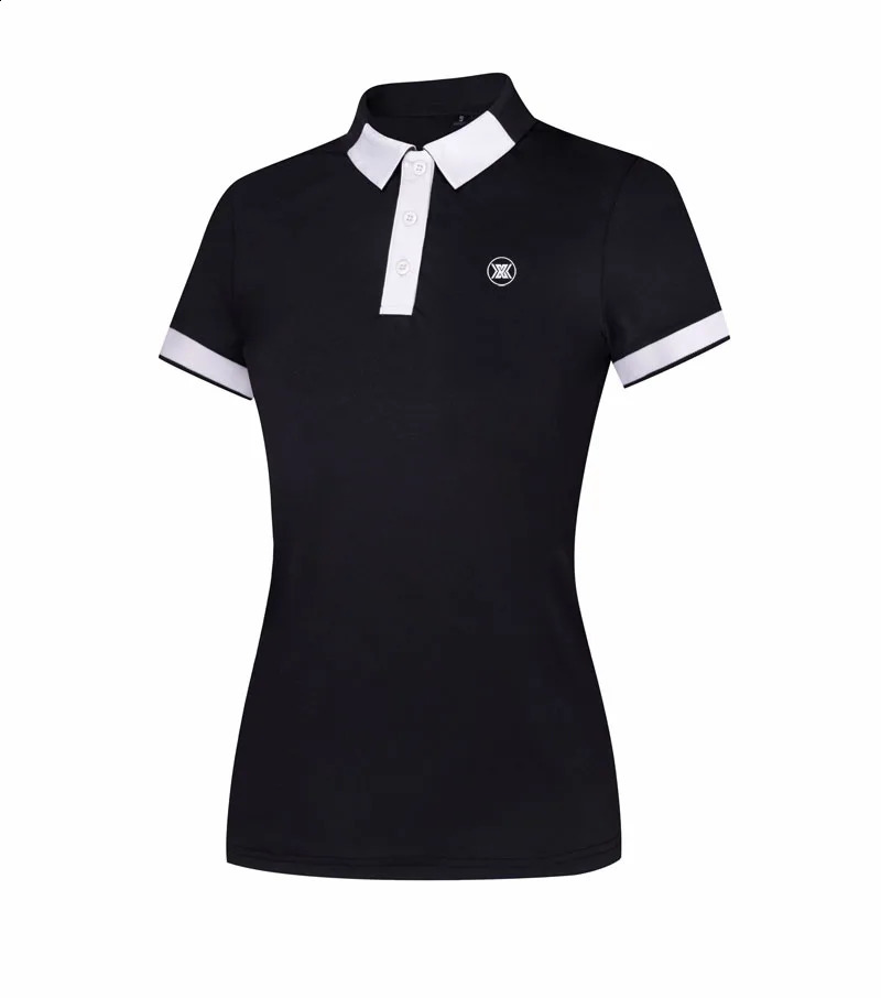 2024 Golf Gömlek Kadınlar Kısa kollu yaka polo gömlek elastik nefes alabilen tenis giyim bayanlar yüksek kaliteli t-shirt golf giyim 240329