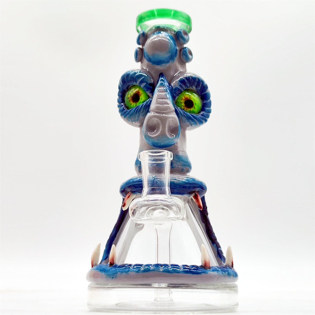 2024 Heady Bong Verre 20CM 8 pouces 3D Monstre Vert Variété Type Narguilé Tuyau D'eau Bong Verre Bongs 14mm Bol Entrepôt Local