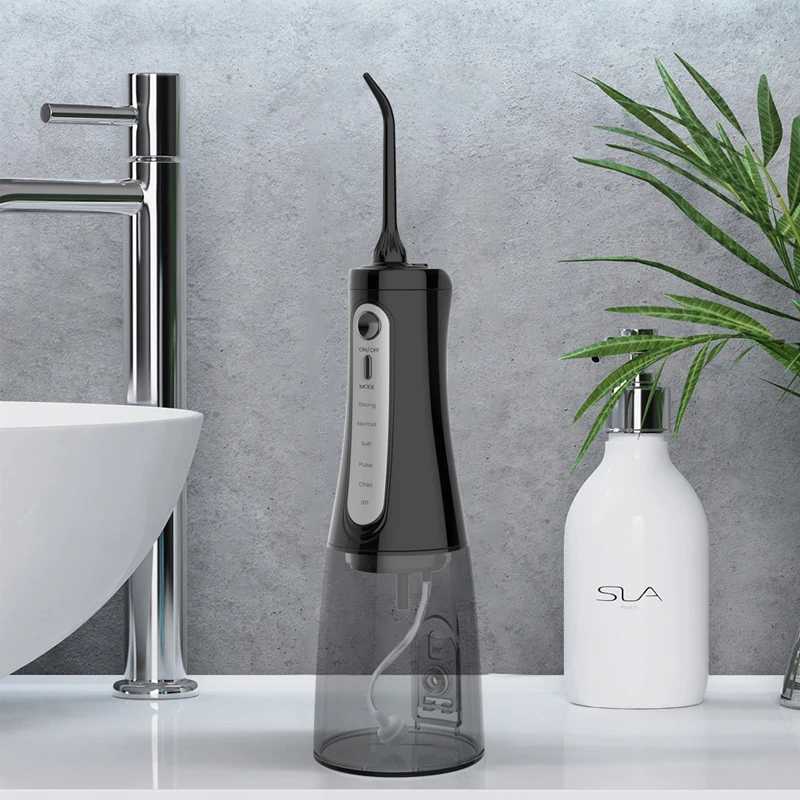 Oral Irrigators 350ML brosse à eau portable irrigateur oral USB charge 5Mode jet d'eau dentaire IPX7 nettoyeur de dents étanche avec 6 buses J240318