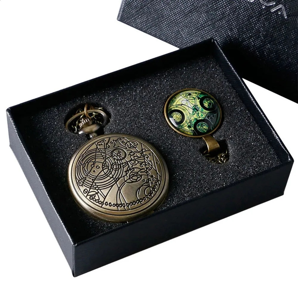 Антикварные карманные часы бронзового цвета с символикой, дизайн подвески со стеклянным куполом, упаковка в качестве рождественских подарков для мужчин, женщин, детей 240314