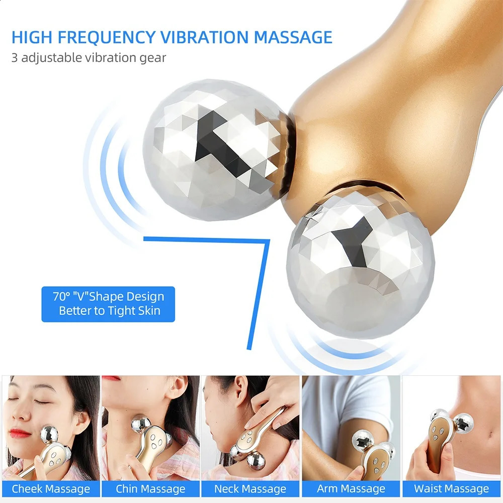 EMS Body Neck Vibration Massage Roller Doppio mento Rimozione Lifting Rassodante Modellamento Rilassamento muscolare 240228