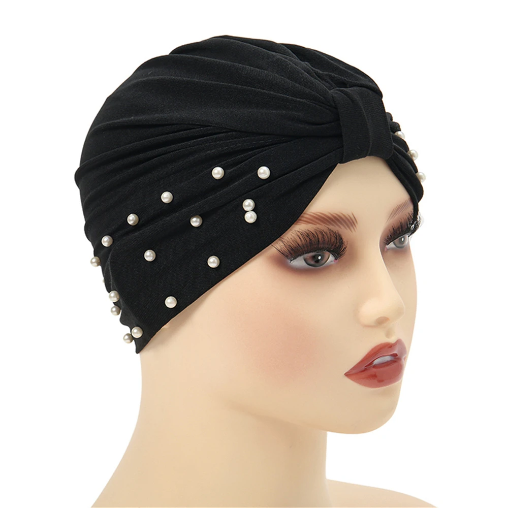 Femmes musulmanes perlées Hijab Turban casquette intérieure Cancer chimio chapeau bonnets Bonnet perte de cheveux foulard islamique tête enveloppement couverture chapeaux