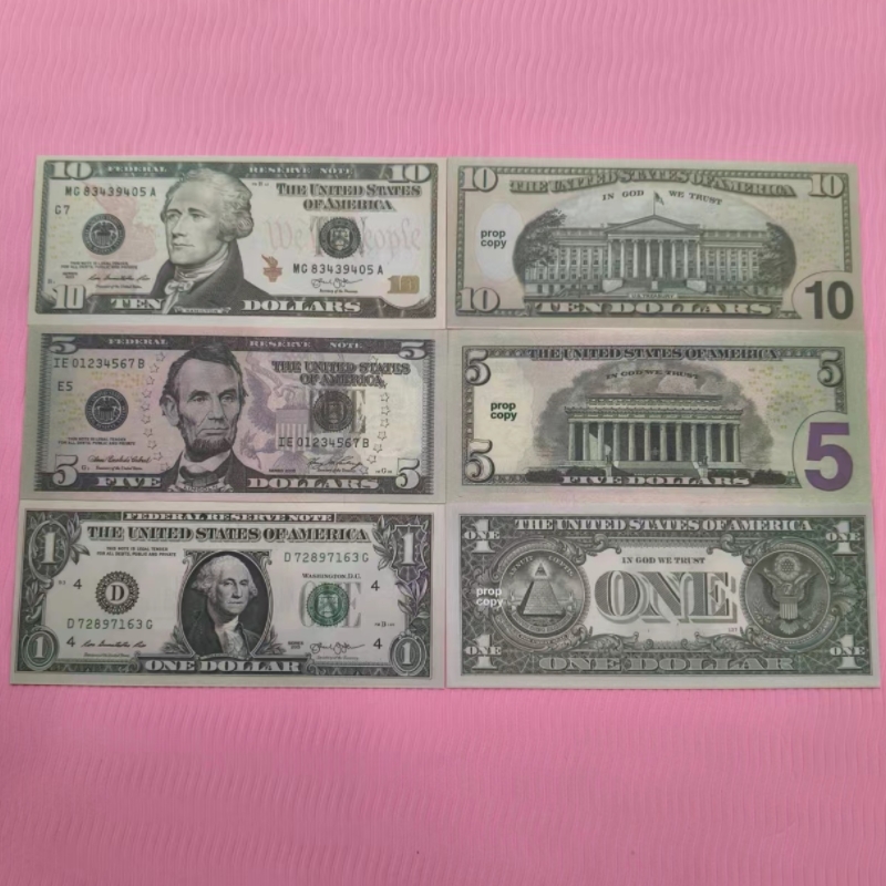 Prop Geld USA Dollar Partyzubehör Falschgeld für Kuchen Banknote Papier Neuheit Spielzeug 1 5 10 20 50 100 Dollar Währung