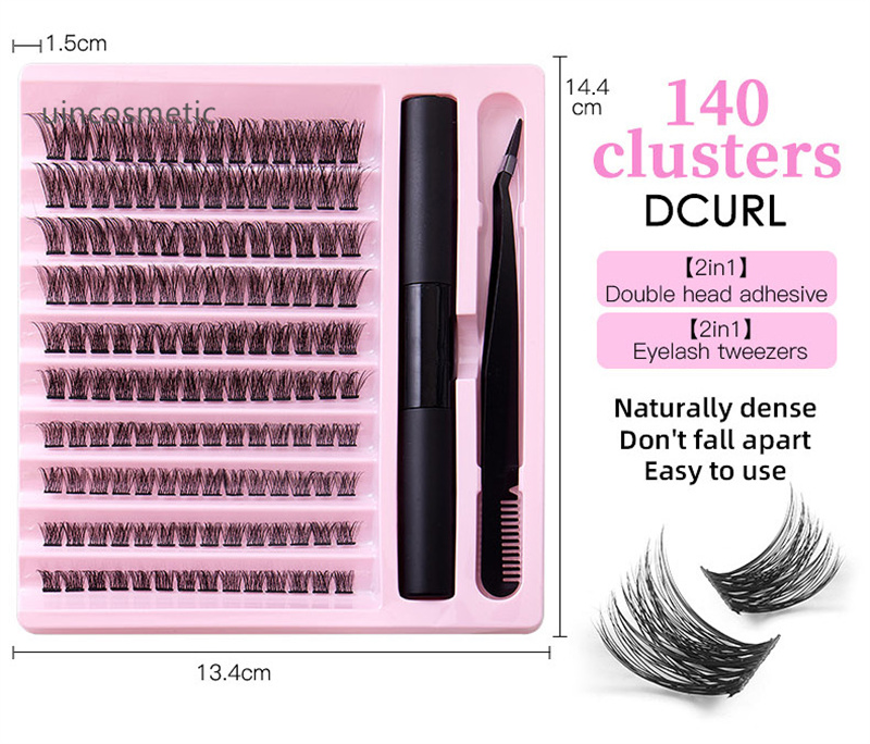 Cluster Lashes DIY Eyelash Extension C/D Curl Long Individual Lashes Mixed Tray Faux Mink Lash Clusters Extensions 0.07