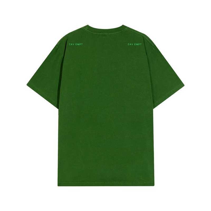 Homens camisetas Oversized Verão Lavado Batik Verde Cav Empt Camiseta Homens Mulheres Geometria Abstrata Cavempt C.E T-shirt Manga Curta Tee Ginásio J240316