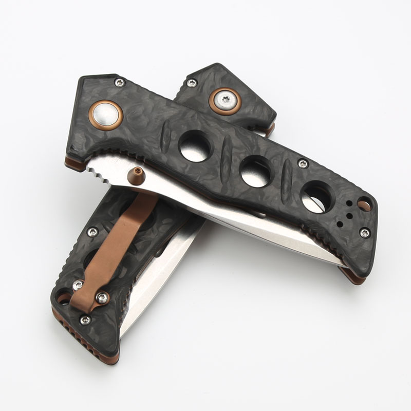 Nouveau CK 273-3 Couteau pliant de haute qualité MAGNACUT Stone Wash Drop Point Blade en fibre de carbone avec poignée en tôle d'acier Camping en plein air Randonnée Pêche EDC Couteaux de poche