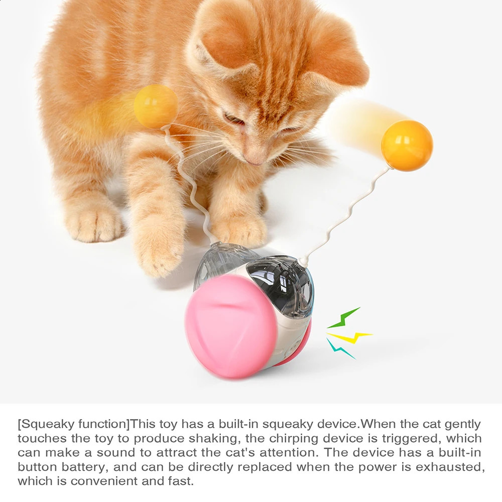 PawPartner Cat Interactive Toys Funny Ball Teaser Self-Playing Tumbler Games Scratch-Resistance Catching Kitten Accessories 240315