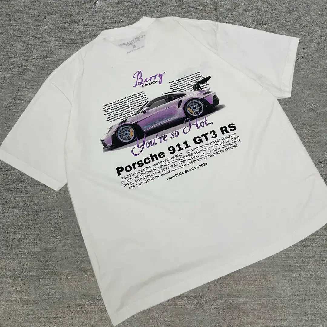 Herrst-shirts American Racing Graphic T-shirt tryckt med överdimensionerad gotisk smart casual Harajuku Street Clothing Graphic Y2K Top Gothic Mens Clothing J240316
