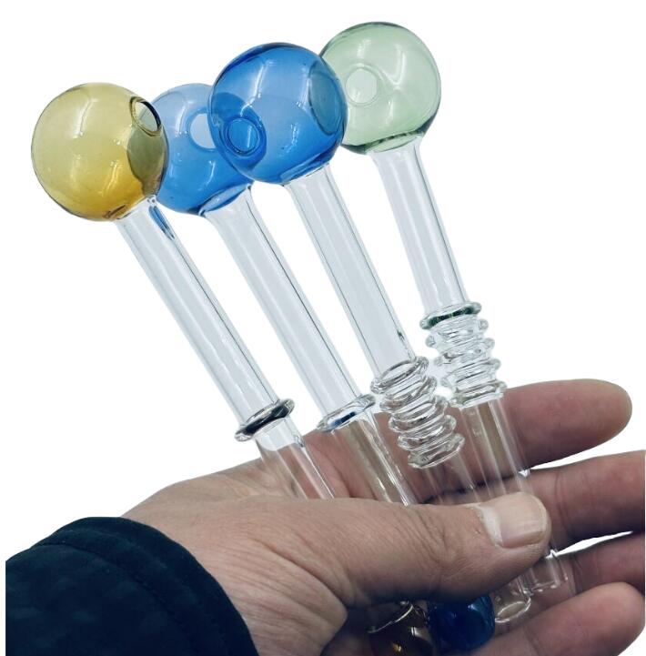 Färgbubblare Pyrex glasrör böjda glasoljebrännare rör 5,5 tum längd glasrör balancer skalle rör rökrör