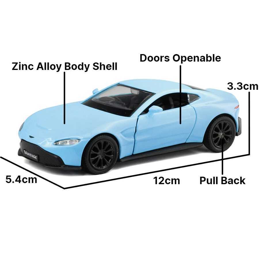 Diecast Model Cars 1/36 Aston Martin Vantage Toy Car Miniature Model RMZ CiTY Free Wheels Pull Back Diecast Alloy Collection Gift For Children BoyL2403