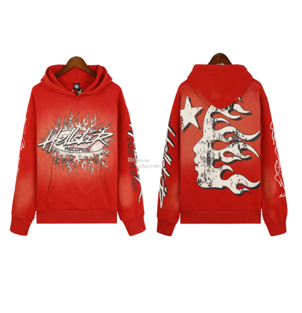 Projektant Hellstar Hooded Hoodies Designer Graphic Hoodie Hoodie i HellStars Pants Street Graffiti Foil Print Vintage luźne dla skóry tolery