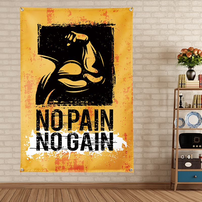 Sport Motivational Citat Gymplakat - Gym, klassrum, sovsal, Office Wall Art Banner Canvas Målning - Inspirerande tonåringar Fitness Learning Work Decor Flag A1