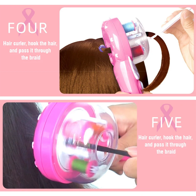 Ferramentas elétrica automática trança de cabelo diy trança penteado ferramenta torção trança máquina trança de cabelo tecer brinquedos para menina criança presente