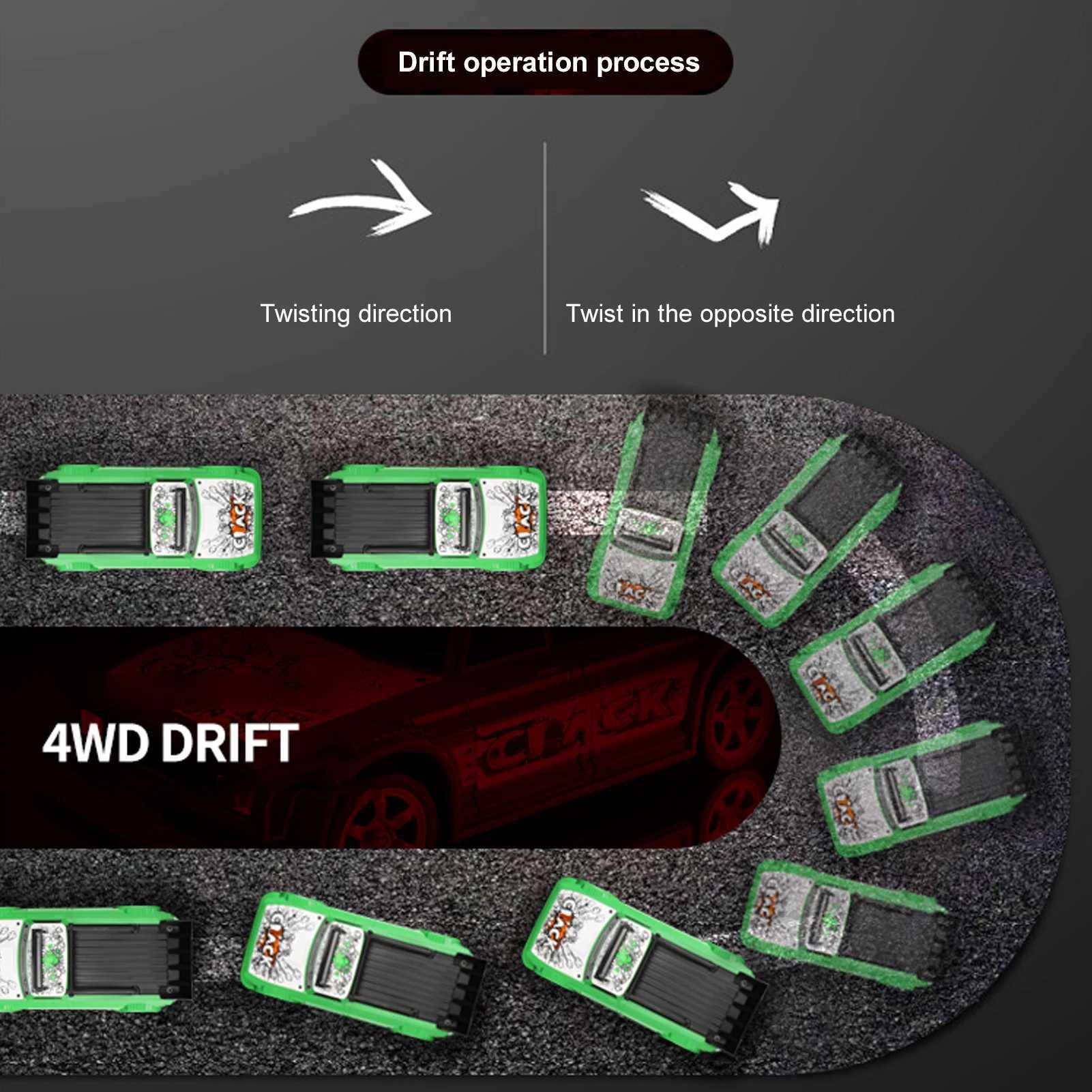 Elektryczne/RC samochody zdalne dryf dryfowy samochód 1/16 Zdalny samochód kontrolny 2,4 GHz RAMIot Race Race Car Prezent dla dzieci dla dzieci Dziewczyny z LED Lightl2403