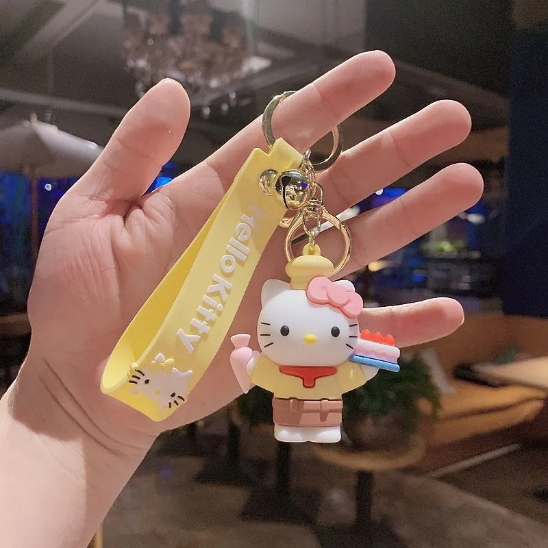 2024 Creative Cartoon KT Doll Neychain Pink Cat Pendant Dropp Lim Par Female Bag Personlig liten present Pendant Partihandel