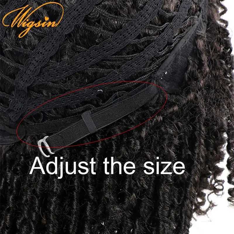 Synthetic Wigs WIGSIN Synthetic 6Inch Dreadlocks Hair Wig Short Curled Twisted Braid Black Brown Heat Resistant Breathable Wig for Black Women 240328 240327