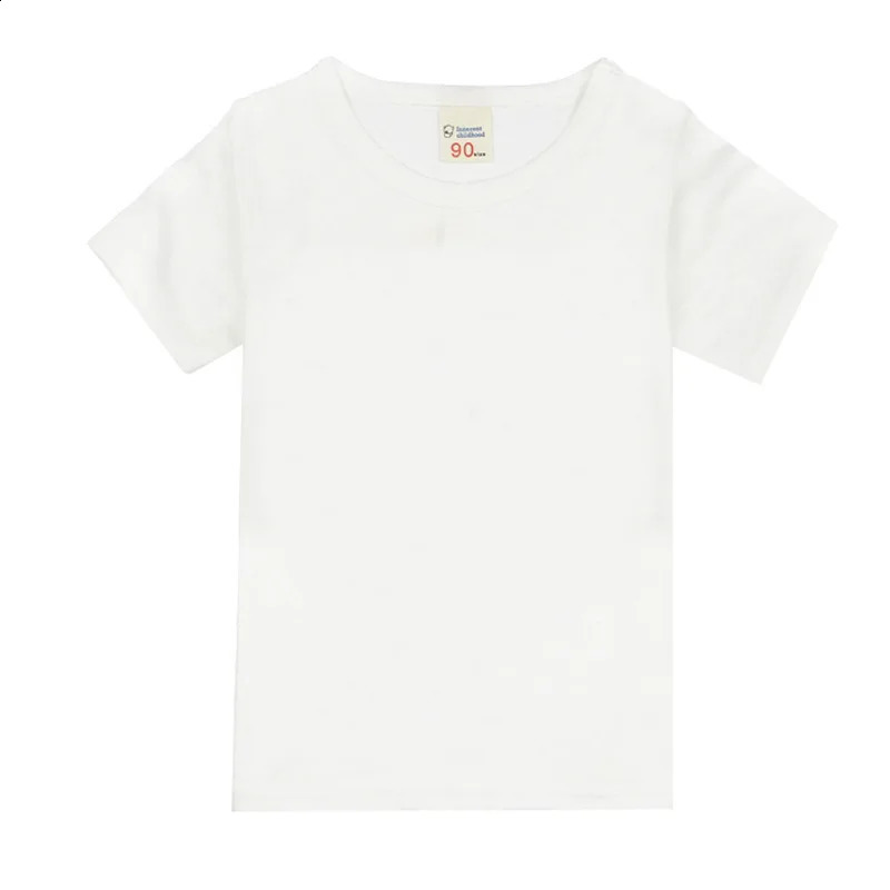 Sommer-T-Shirts für Jungen aus 100 % Baumwolle, Kinder-Oberteile, schlichte Baumwolle, Mädchen-Oberteile, 14 Farben, Teenager-T-Shirts, Kinder-T-Shirts für 1–14 Jahre, 240318