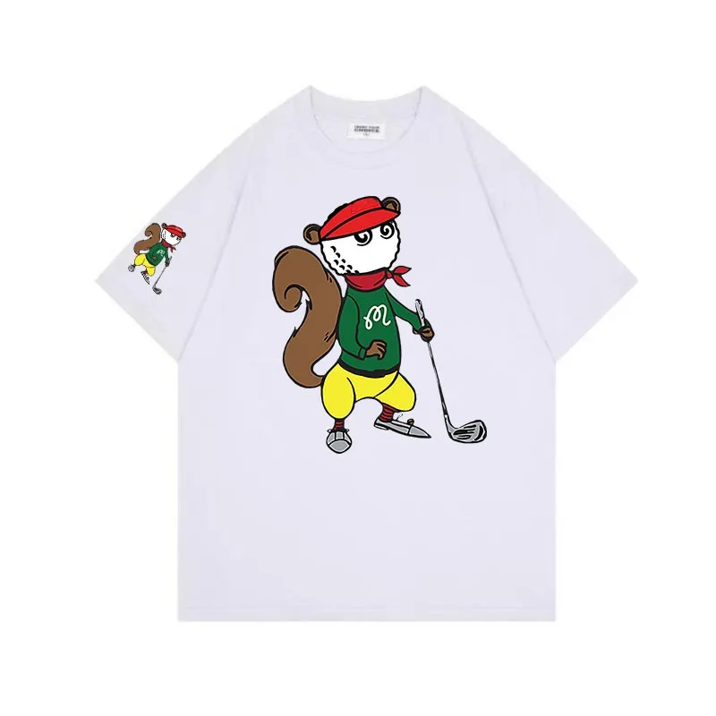 2024 Summer New Golf Men's Knitwear Breathable Sports High Quality Loose Print T-shirt Garden Neck Short Sleeve Customized Picture