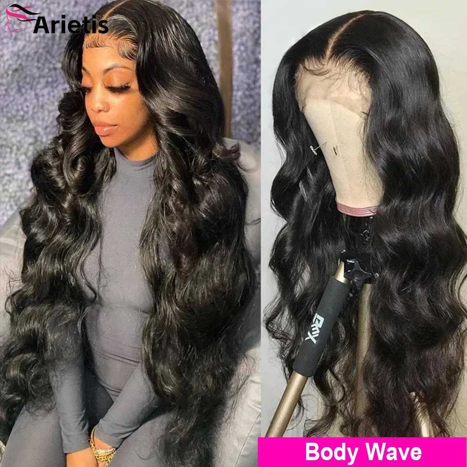 Synthetische pruiken Rechte Kanten Voorkant Pruik 34 36 38 Inch Kanten Pruiken van echt haar voor vrouwen Echt haar 13x4 Body Wave Echt haar Hd Kanten Frontale Pruik 240328 240327