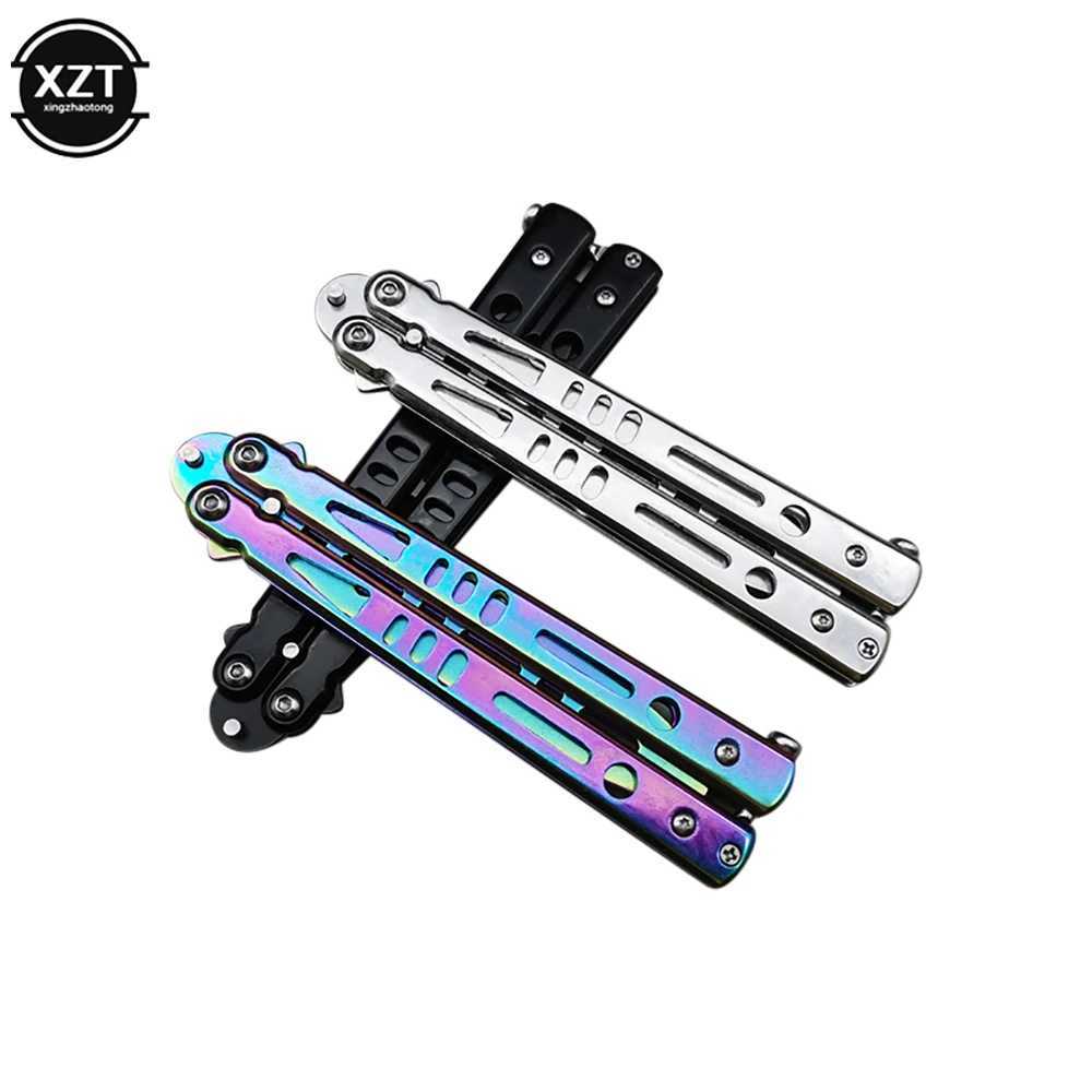 Couteaux tactiques Couteau pliant portatif pour CSGO Balisong formateur en acier inoxydable poche pratique nouveau couteau outil de formation en plein air GamesL2403