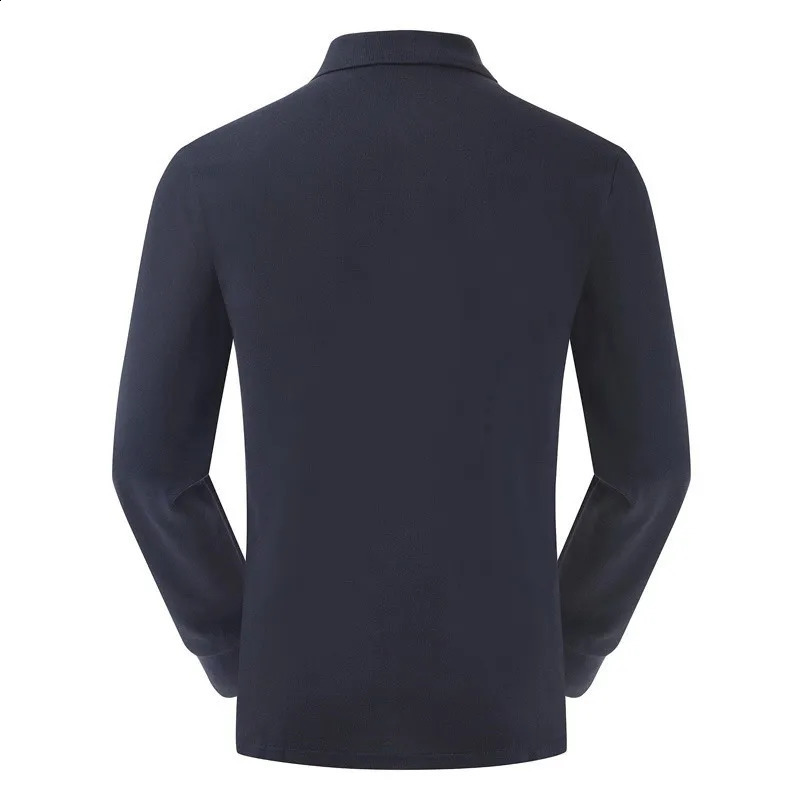 Mens Long-Sleeved 100% Cotton T-Shirt Spring Autumn Lapel Långärmad sportkläder Polos Homme Sports Lapel Tops S-5XL RL812 240311