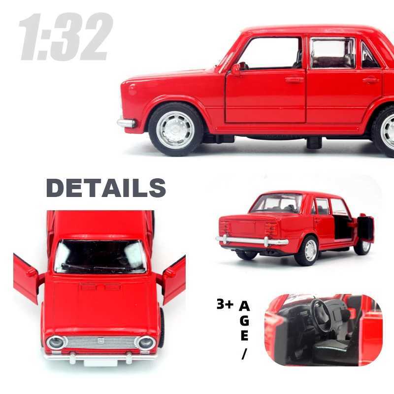 Modellini di auto 1/32 pressofuso in lega LADA modello di auto d'epoca classico tirare indietro auto in miniatura replica di veicoli collezione regalo bambiniL2403