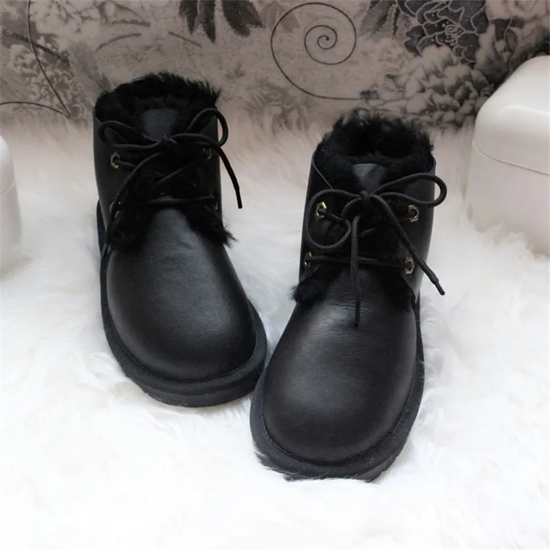 Buty wodoodporne koronkowe buty kobiety Najwyższa jakość 100% oryginalne buty śnieżne owczelne naturalne futra wodoodporne prawdziwe wełniane buty