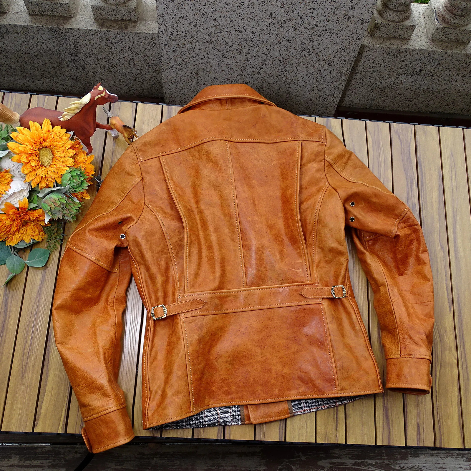 Yr.Men Rider Vintage kırışıklık tabaklanmış atlı ceket.classic rahat yumuşak gerçek deri ceket.