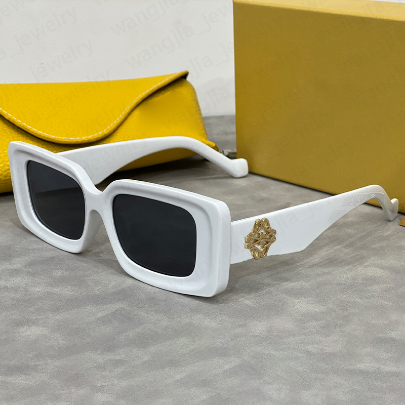 Damskie męskie okulary przeciwsłoneczne designerskie okulary przeciwsłoneczne dla kobiet luksusowe szklanki Patten prostokątne soczewki Słońce Gogle kolorowe okulary uliczne Uv400 na zewnątrz